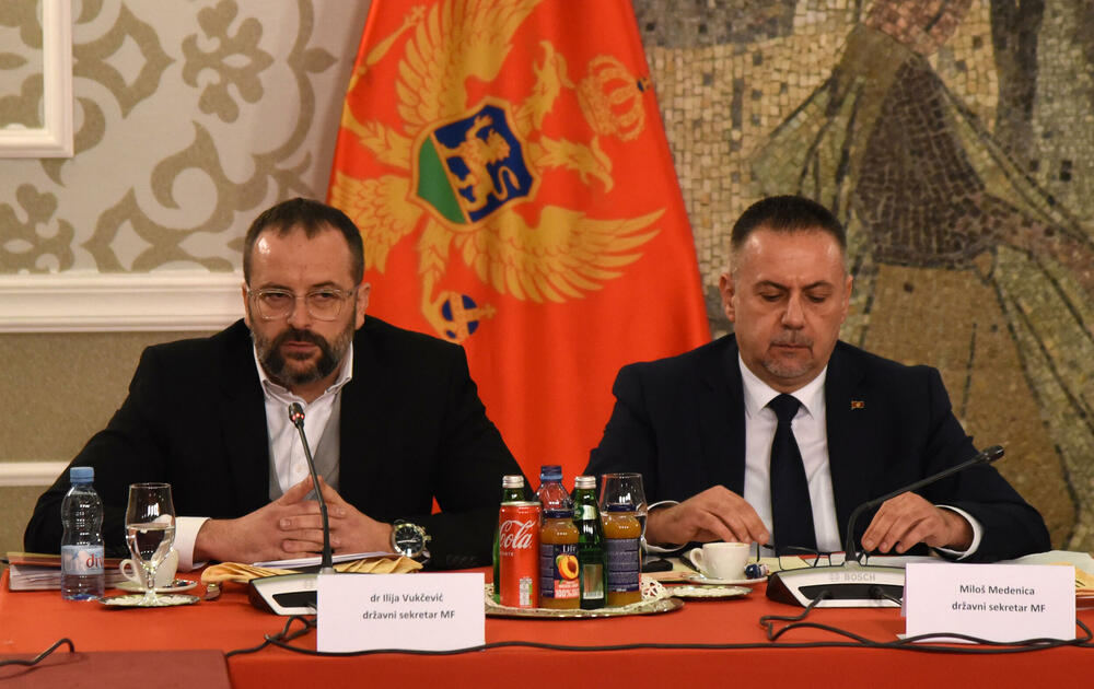 Državni sekretari u Ministarstvu finansija Ilija Vukčević i Miloš Medenica