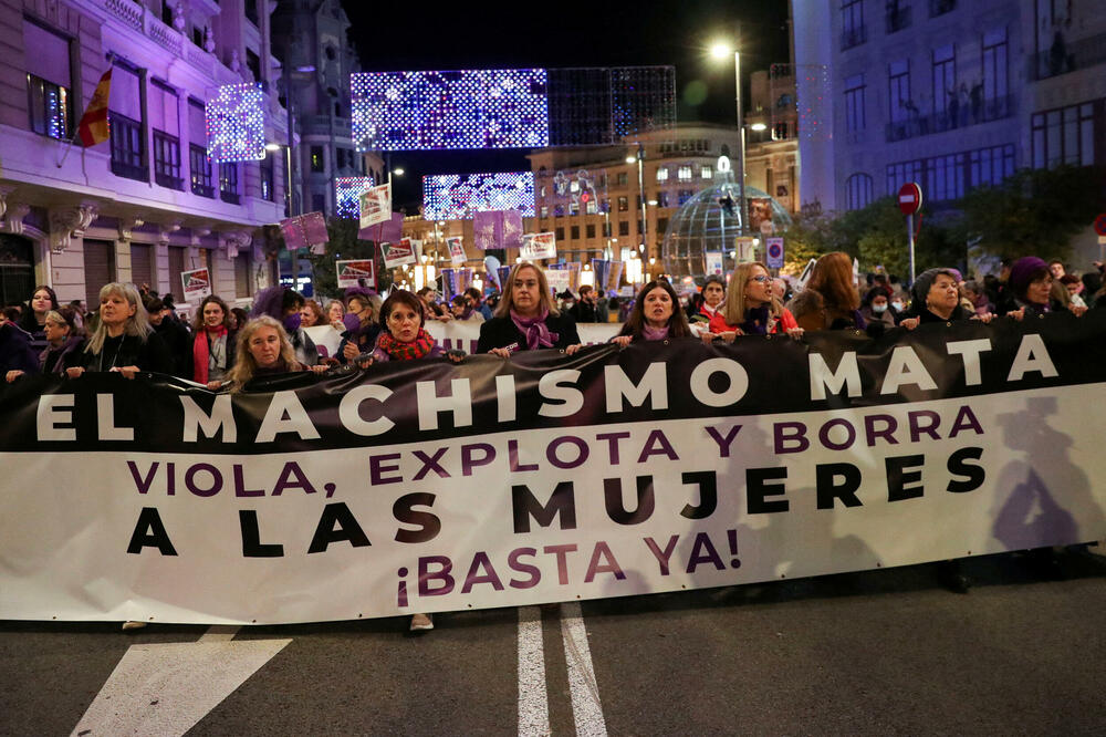 Protest povodom Međunarodnog dana eliminacije nasilja nad ženama u Madridu u decembru 2022., Foto: VIOLETA SANTOS MOURA