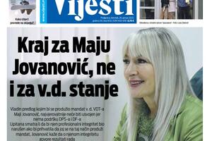 Naslovna strana "Vijesti" za 26. januar 2023.