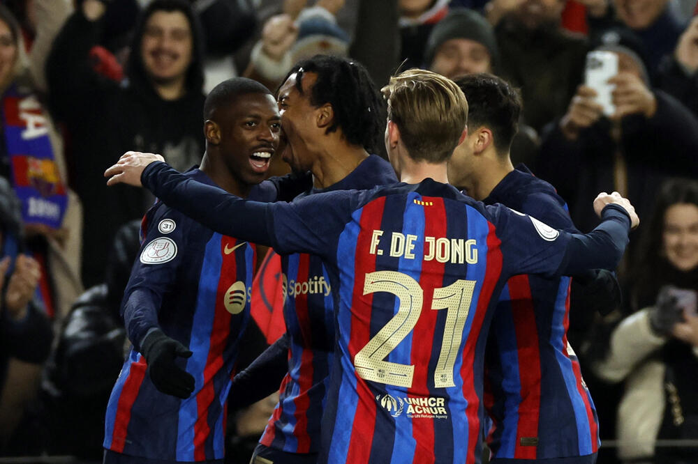 Slavlje fudbalera Barselone, Foto: Reuters