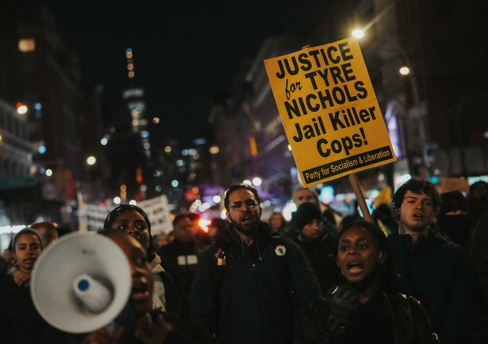 Protest zbog ubistva Tajera Nikolsa u Njujorku 