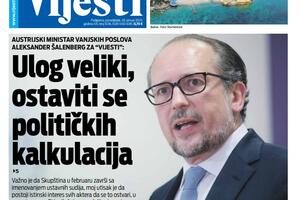 Naslovna strana "Vijesti" za 30. januar 2023.