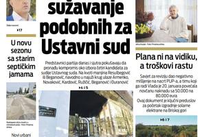 Naslovna strana "Vijesti" za 31. januar 2023.