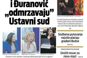 Naslovna strana "Vijesti" za 2. februar 2023.