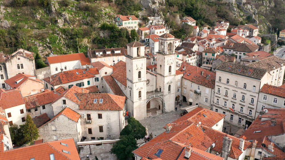 view of old town and st. tryphun cathedral