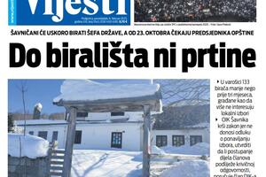 Naslovna strana "Vijesti" za 6. februar 2023. godine