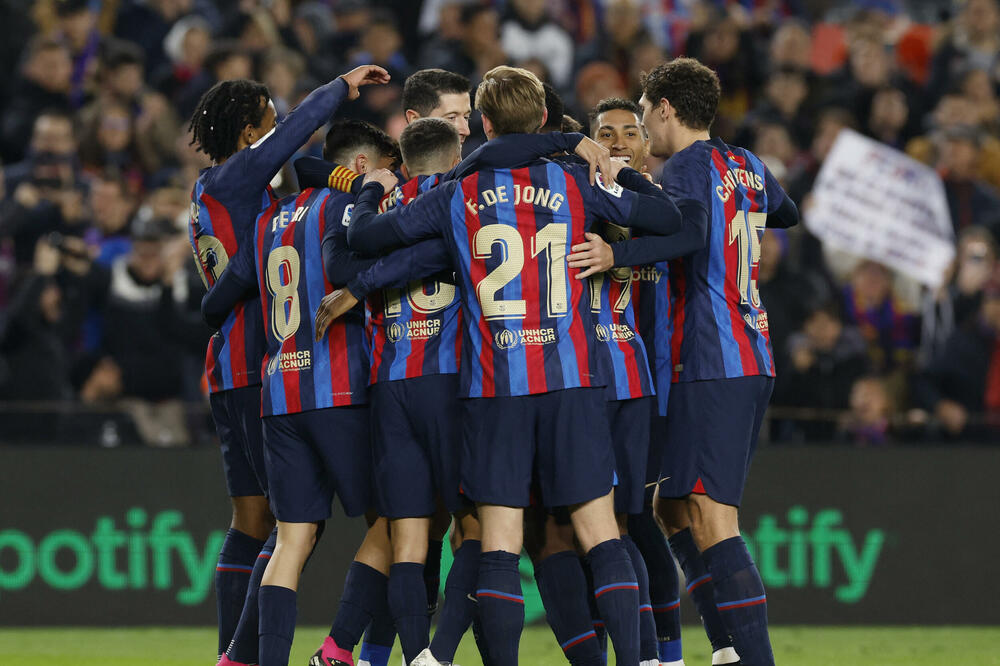 Fudbaleri Barselone, Foto: Reuters