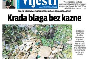 Naslovna strana "Vijesti" za 12. februar 2023. godine