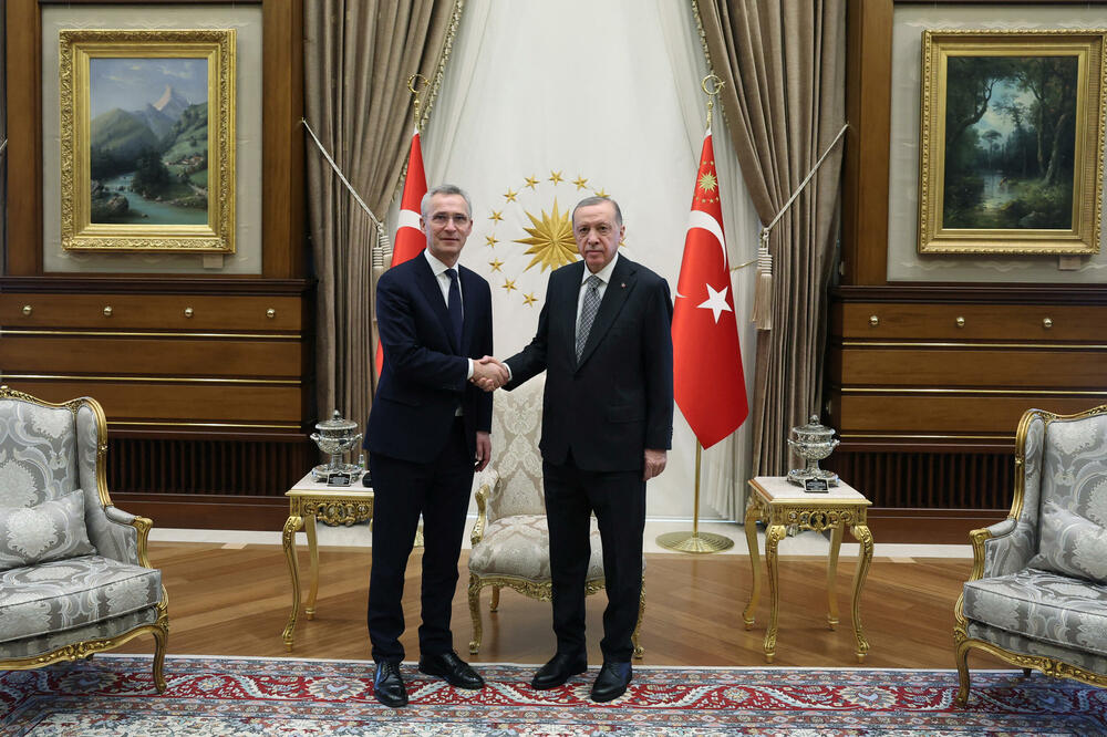 Erdogan na sastanku sa Stoltenbergom u Ankari, Foto: REUTERS
