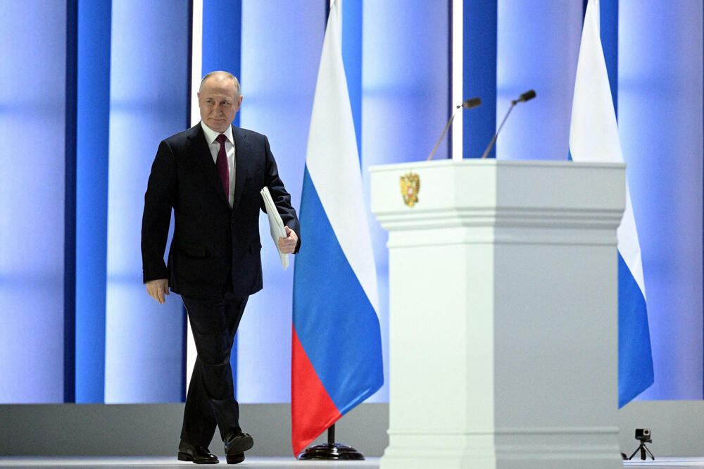 Sa jučerašnjeg obraćanja Putina, Foto: REUTERS