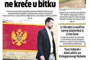 Naslovna strana "Vijesti" za 23. februar 2023. godine