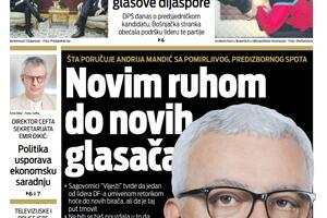 Naslovna strana "Vijesti" za 24. februar 2023. godine