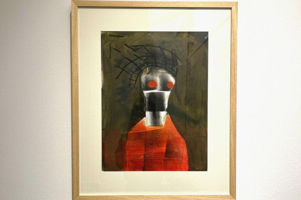 "Aretej", kombinovana tehnika na papiru, Foto: Privatna arhiva