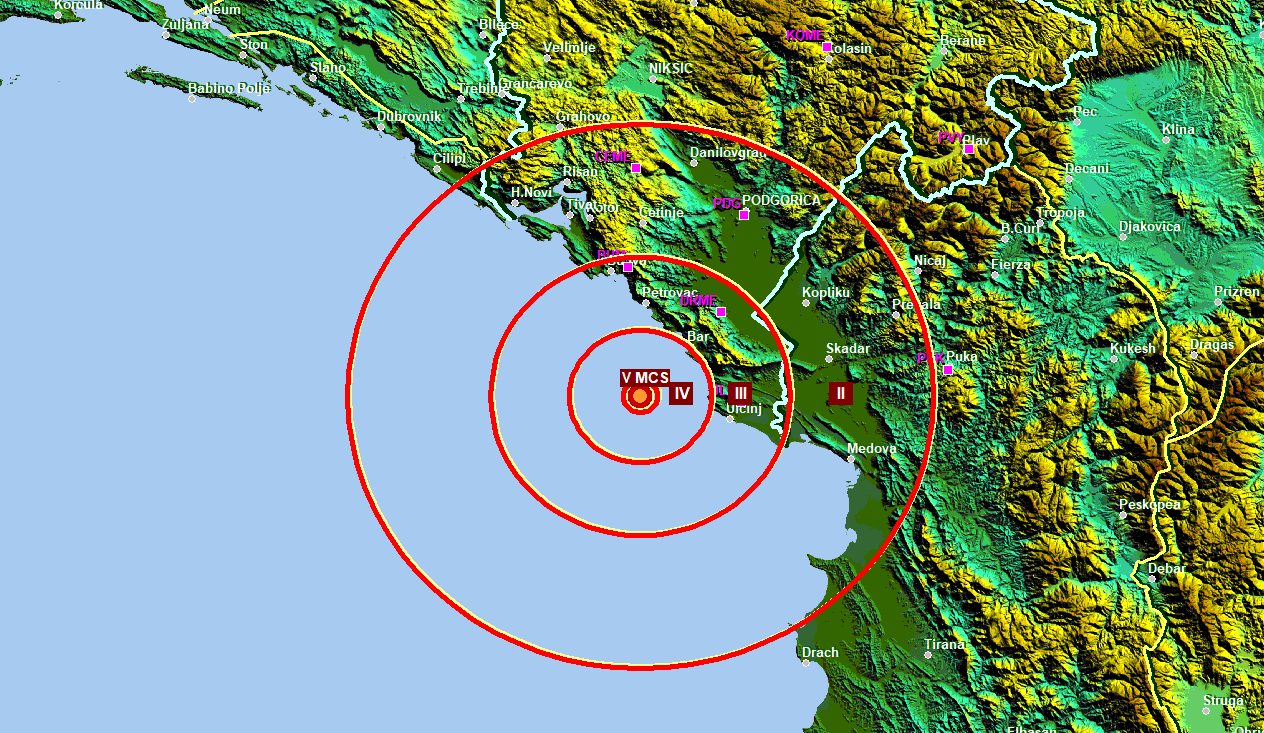 Zemljotres kod Bara, osjetio se na jugu i u centralnom dijelu...