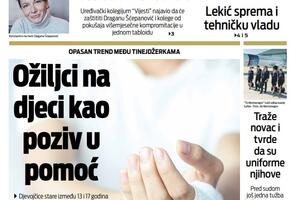 Naslovna strana "Vijesti" za 2. mart 2023. godine