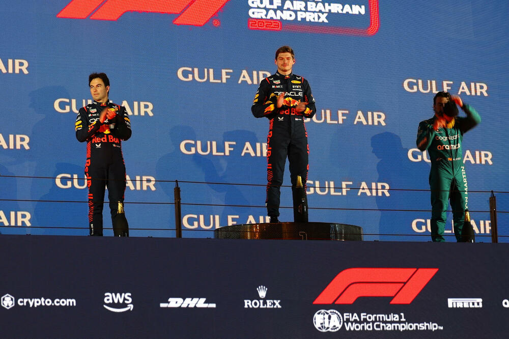 Peres, Ferstapen i Alonso na podijumu, Foto: Reuters