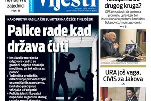 Naslovna strana "Vijesti" za 8. mart 2023. godine