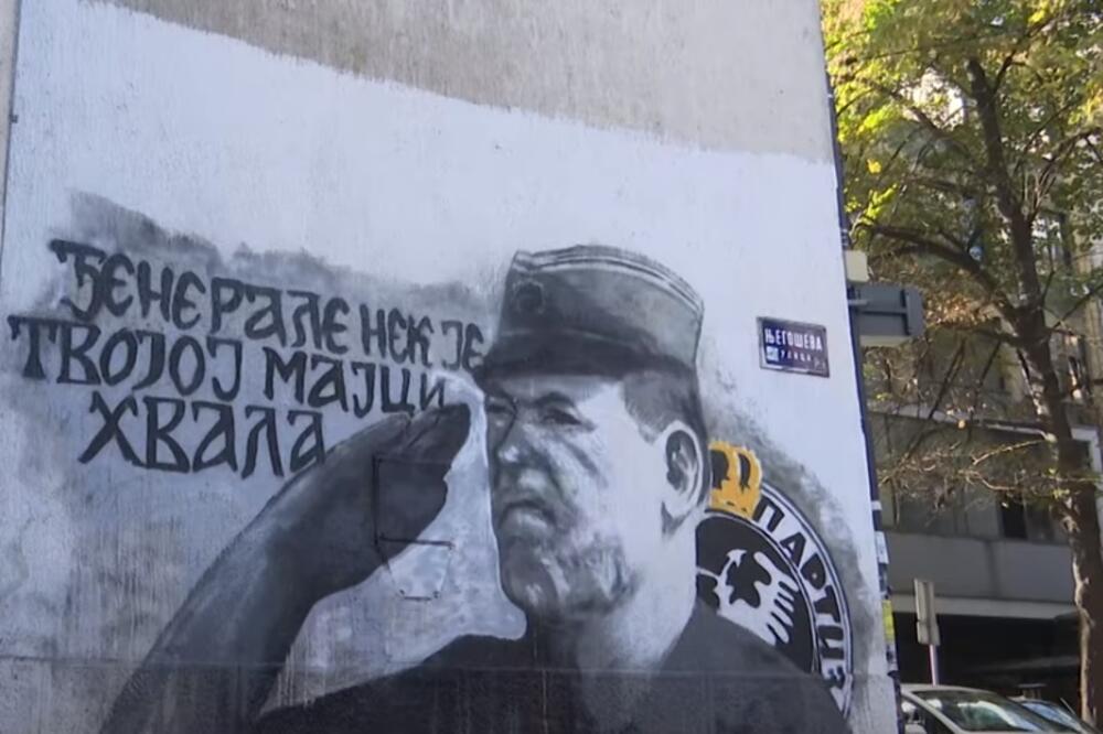 Mural Ratku Mladiću u Beogradu, Foto: Screenshot/Youtube
