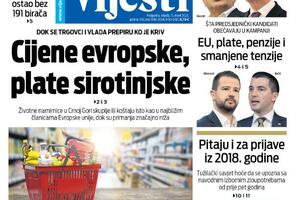 Naslovna strana "Vijesti" za 15. mart 2023. godine