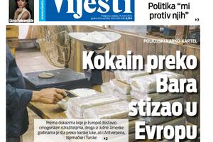 Naslovna strana "Vijesti" za 19. mart 2023. godine