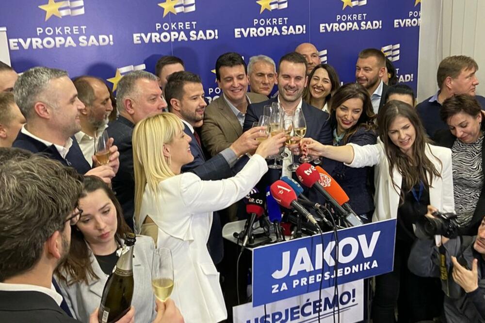 Slavlje u izbornom štabu Jakova Milatovića, Foto: BBC