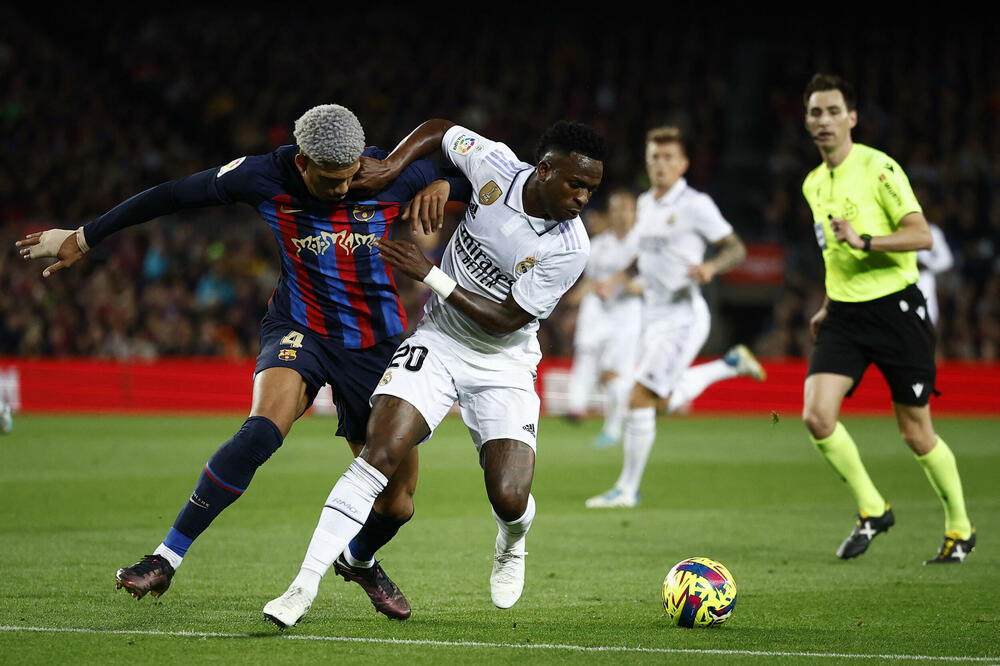 Vinisijus na utakmici sa Barselonom, Foto: Reuters