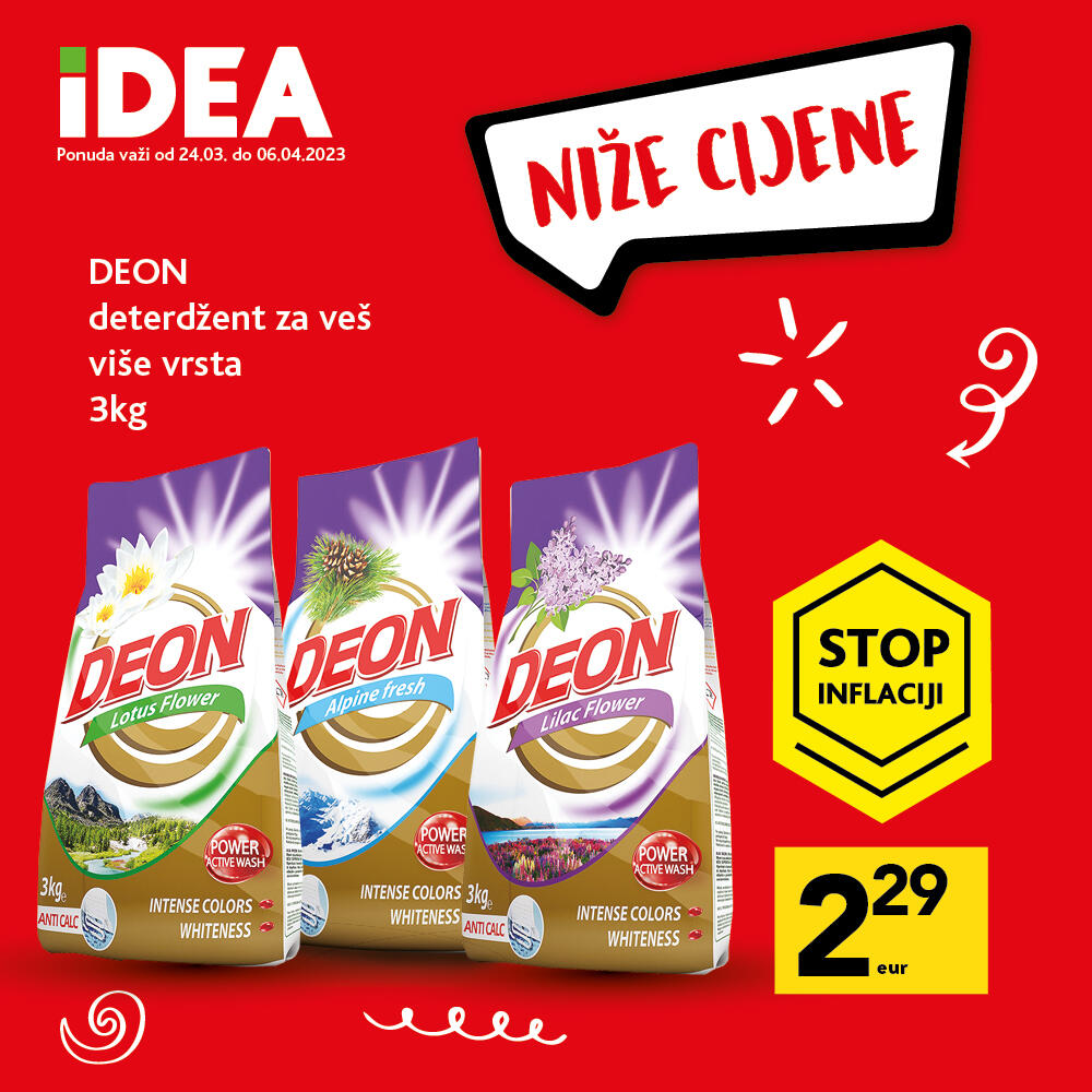 <p>Stiže još jedan petak i novih 1.000 proizvoda po sniženim cijenama. Zato, vrijeme je da se prisjetimo šta vas to očekuje iza slogana „Niže cijene“, u svim IDEA prodavnicama.</p>