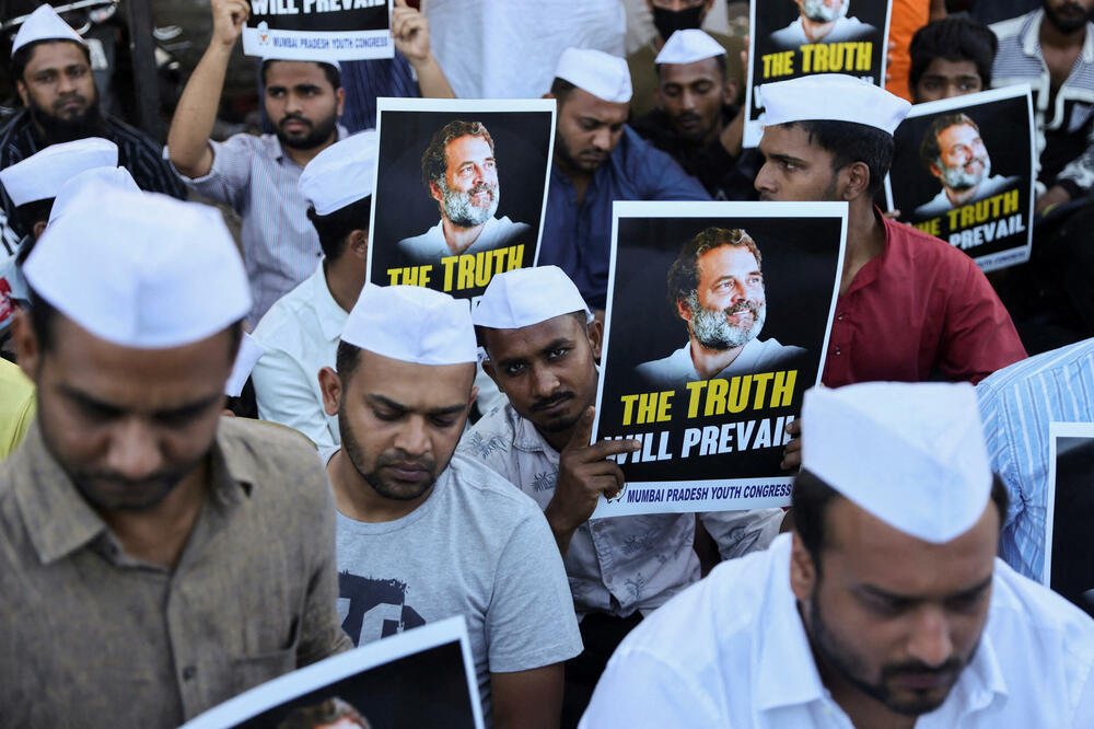 Sa protesta podrške vođi indijske opozicije, Foto: Reuters