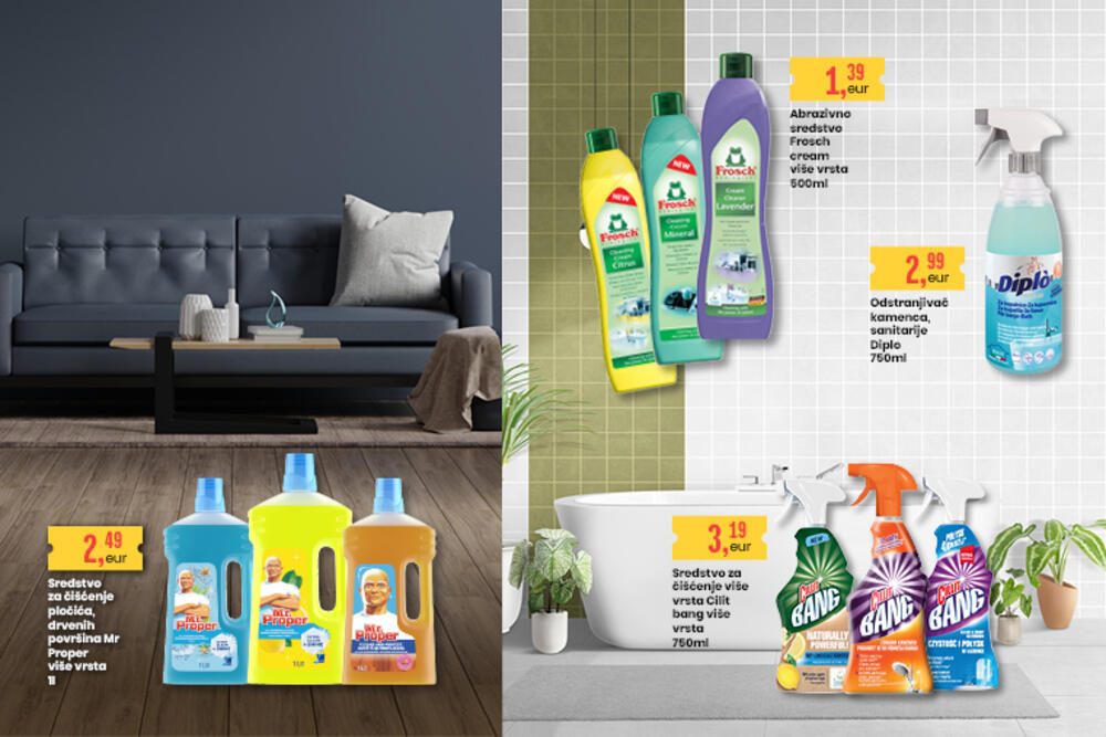<p>U svim AROMA, CITY i CONTO marketima do 29. aprila potražite proizvode za čišćenje i održavanje doma po veoma povoljnim cijenama.</p>