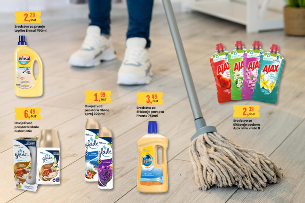 <p>U svim AROMA, CITY i CONTO marketima do 29. aprila potražite proizvode za čišćenje i održavanje doma po veoma povoljnim cijenama.</p>