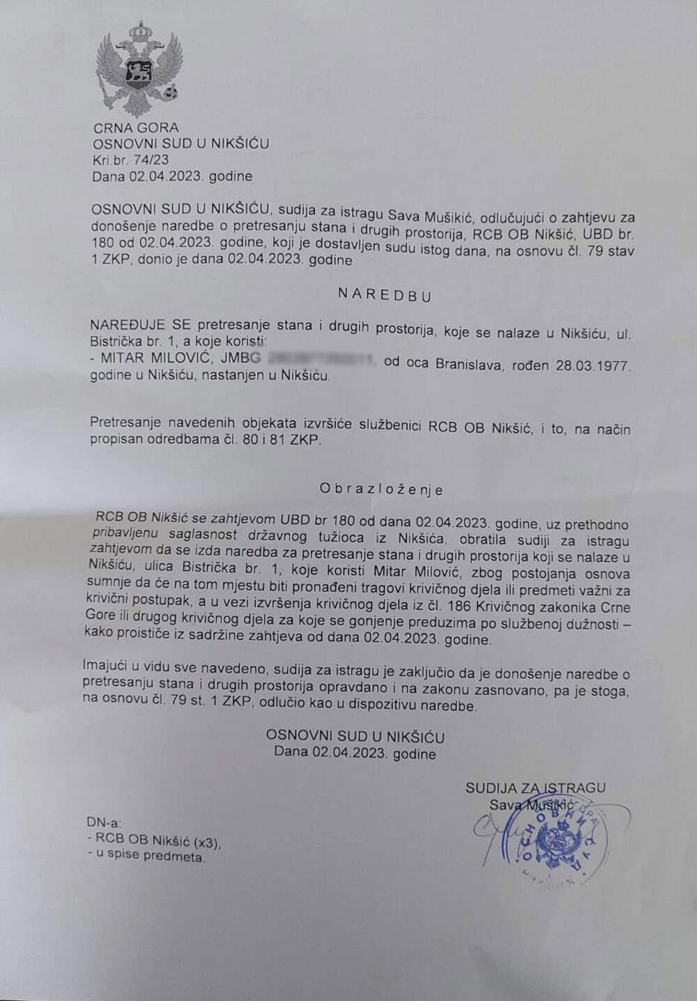 <p>"Iza navedene akcije stoji isključivo namjera da se izazove nemir i napravi pritisak na naše aktiviste", naveli su iz DPS-a</p>