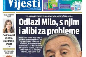 Naslovna strana "Vijesti" za 7. april 2023. godine