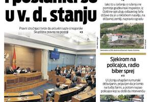 Naslovna strana "Vijesti" za 8. april