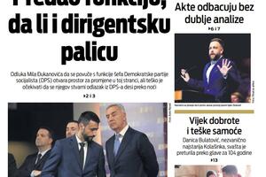 Naslovna strana "Vijesti" za 9. april 2023.