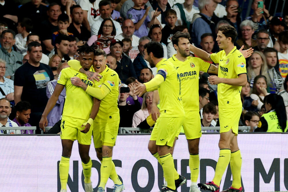 Slavlje Samuela Čukvuezea i saigrača nakon trećeg gola, Foto: REUTERS/Isabel Infantes