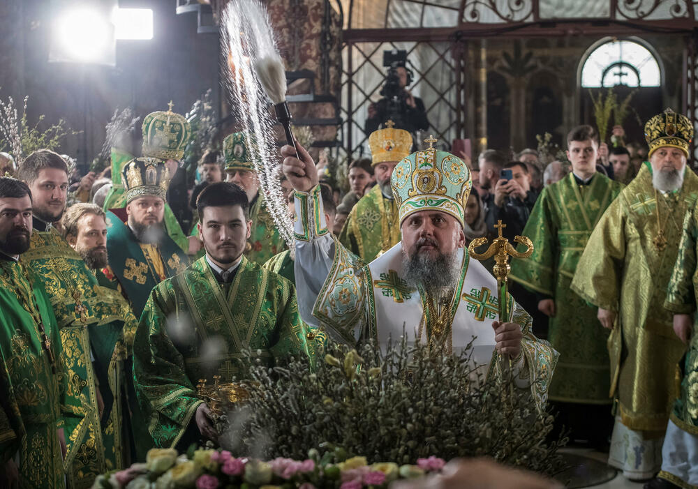 Poglavar Pravoslavne crkve Ukrajine, mitropolit Epifanije tokom proslavljanja praznika Cveti
