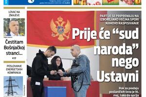 Naslovna strana "Vijesti" za utorak 11. april 2023.