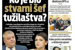 Naslovna strana "Vijesti" za četvrtak 13. april