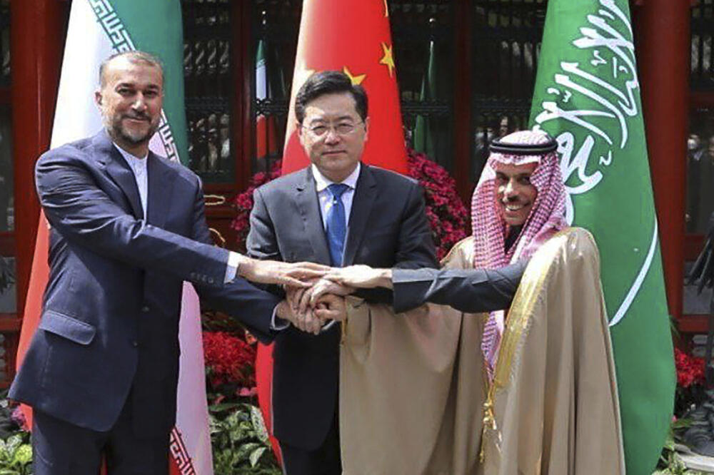 Šefovi diplomatija Irana, Kine i Saudijske Arabije nedavno u Pekingu, Foto: Reuters