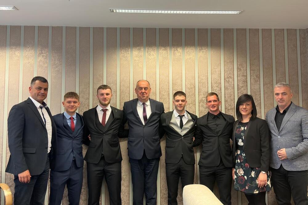 Sa današnjeg prijema bronzanog evropskog tima, Foto: Gov.me