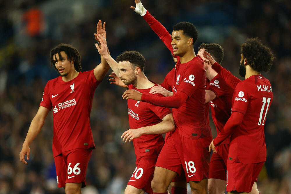 Fudbaleri Liverpula proslavljaju gol, Foto: Reuters