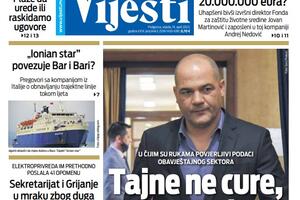Naslovna strana "Vijesti" za 19. april 2023. godine