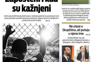 Naslovna strana "Vijesti" za 20. april 2023. godine