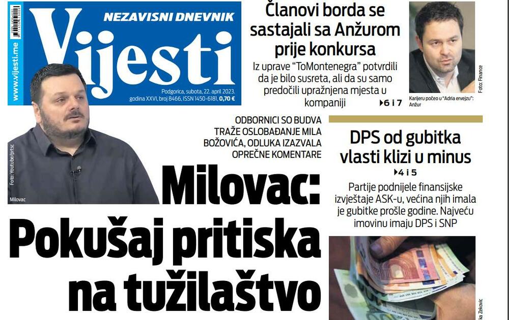 Naslovna strana, Foto: Printscreen