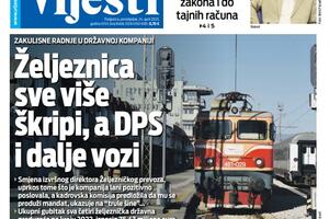 Naslovna strana "Vijesti" za 24. april 2023. godine