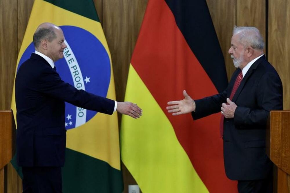 Olaf Šolc i Injasio Lula da Silva u januaru u Braziliji, Foto: Rojters