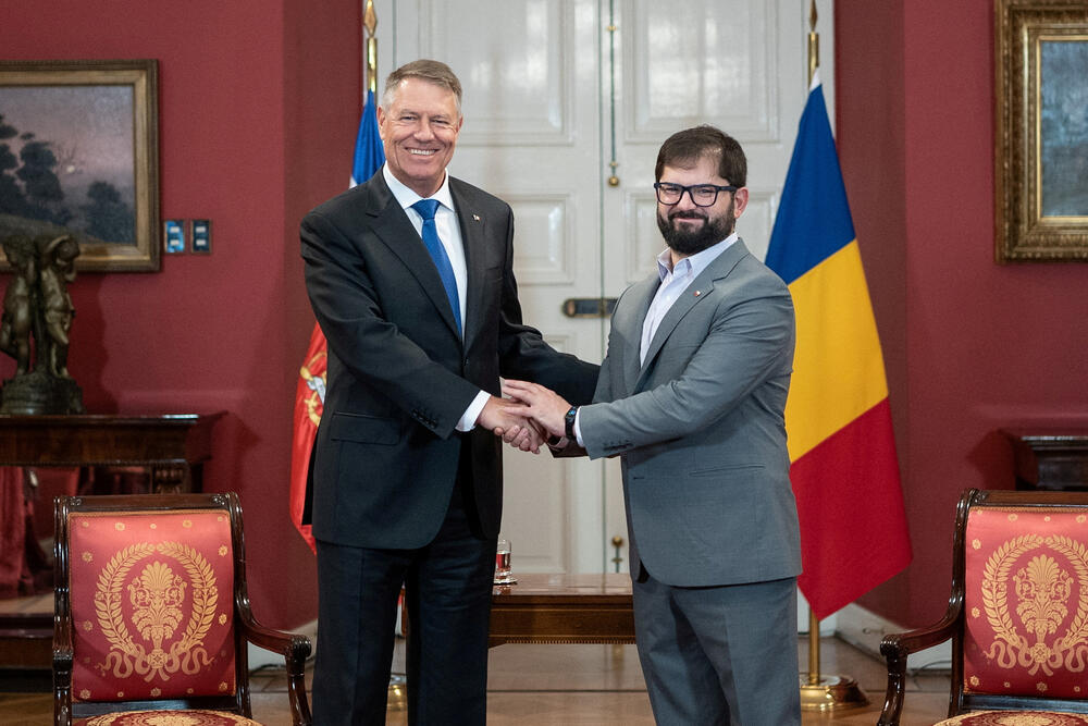 Gabrijel Borić sa rumunskim kolegom Klausom Johanisom 