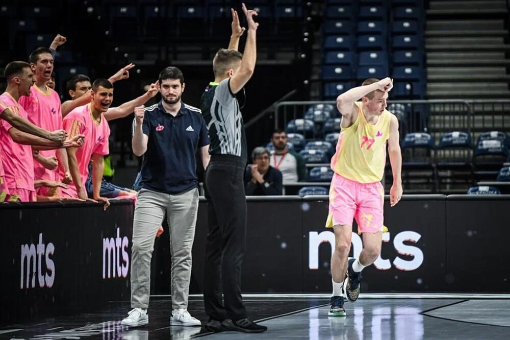 Petar Radonjić slavi tokom finala sa Partizanom, Foto: KK Partizan/Dragana Stjepanović