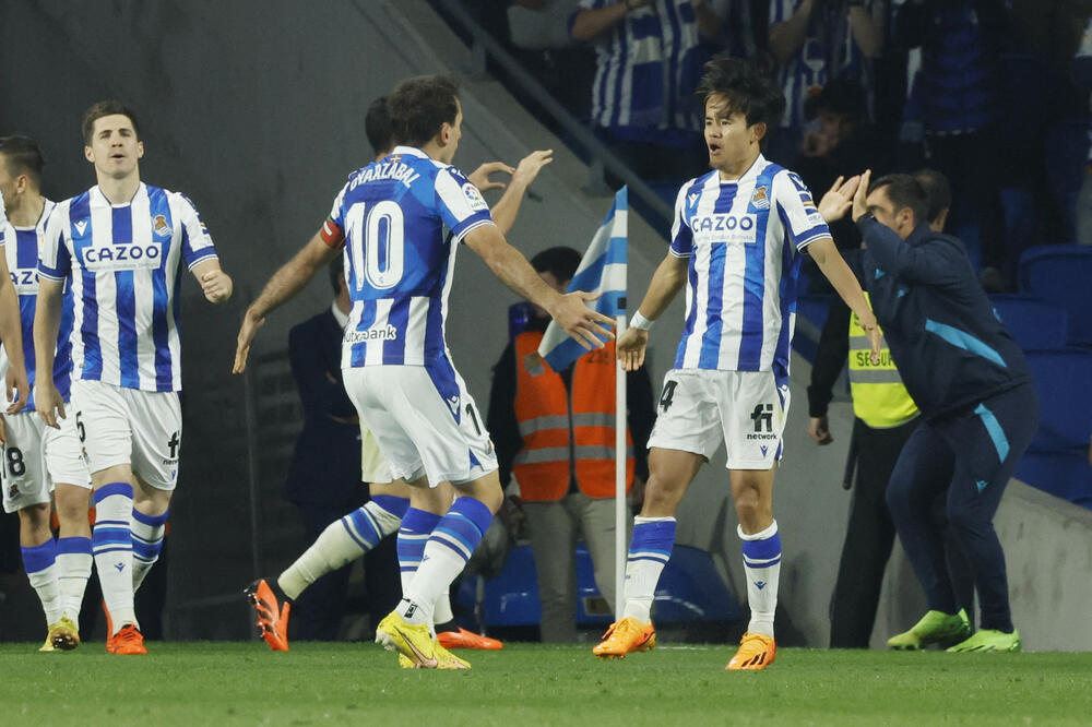 Fudbaleri Sosijedada proslavljaju gol, Foto: Reuters