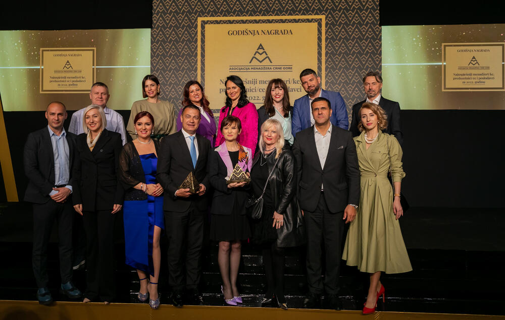 <p>Asocijacija menadžera Crne Gore (AMM) dodijelila je godišnje nagrade najuspješnijim menadžerima i preduzetnicima za 2022. godinu.</p>  <p> </p>